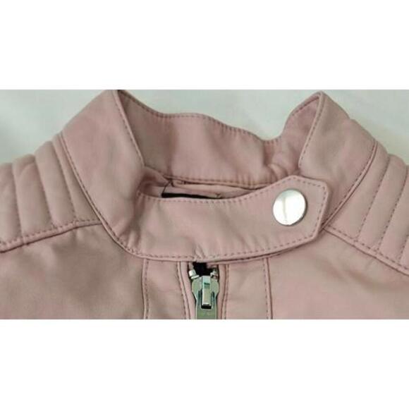 NY&C Pink Women's Faux Leather Biker Jacket Size XS NWT - Picture 7 of 11